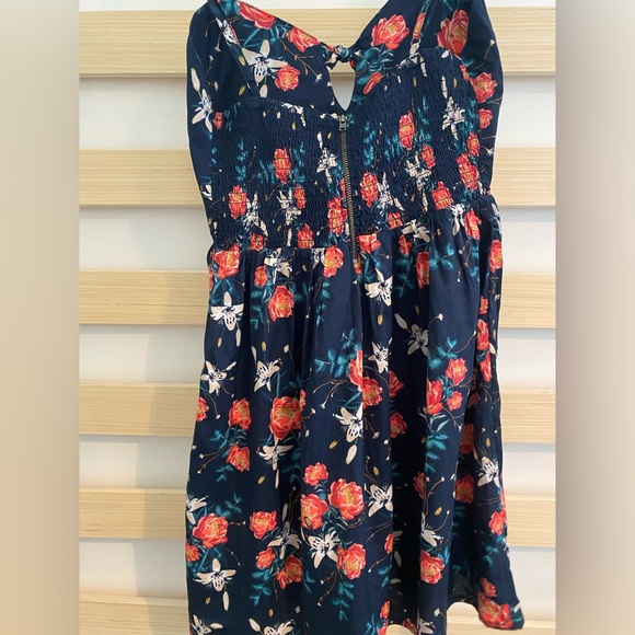 Roxy Floral Mini Dress with Spaghetti Straps and Bow detail - Picture 3 of 4